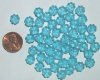 50 8mm Aqua Flowers